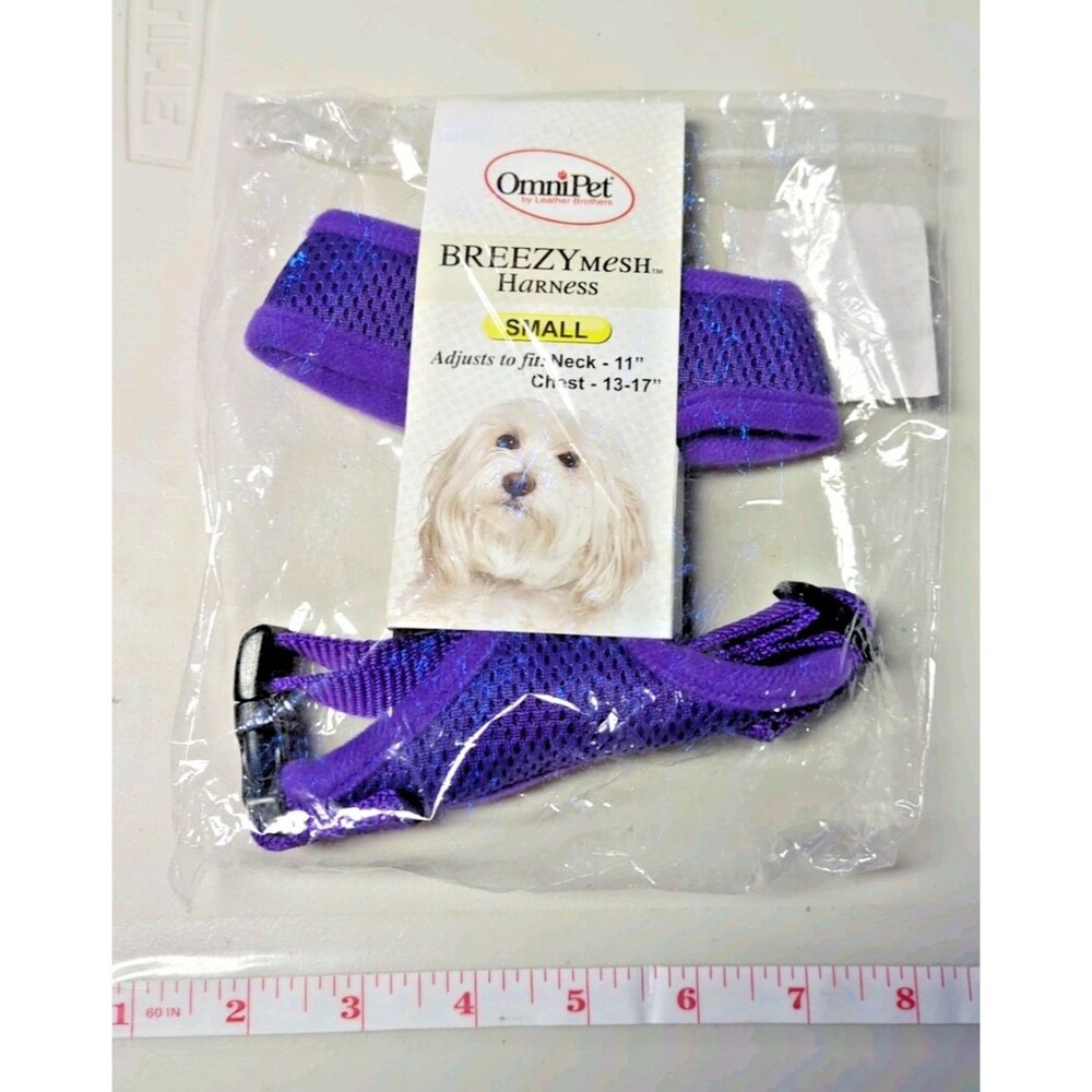 OmniPet BreezyMesh Dog Harness, Small, Purple 11" Neck 13-17" Chest Snap Closure